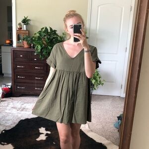 Urban Renewal Babydoll V Neck Hunter Dress XS